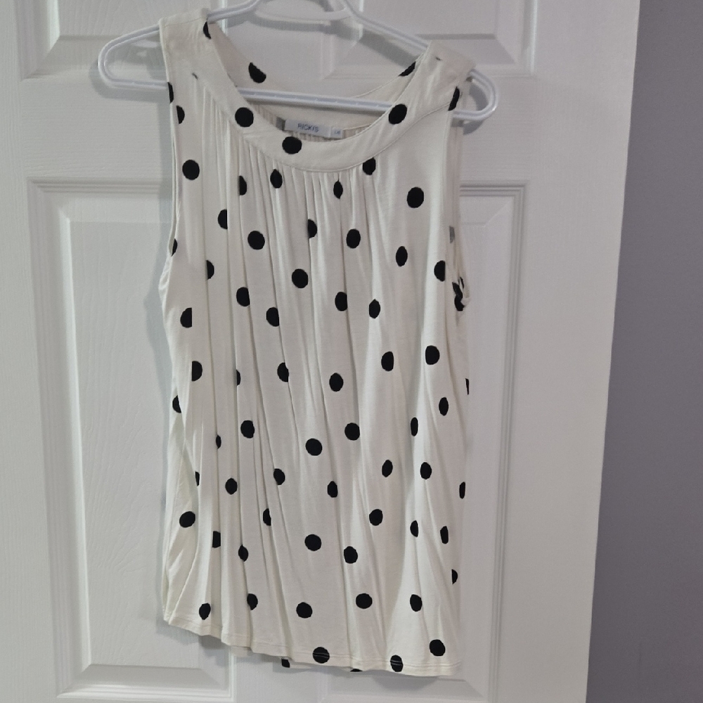 Ricki's Cream and Black Polka Dot Tank Top